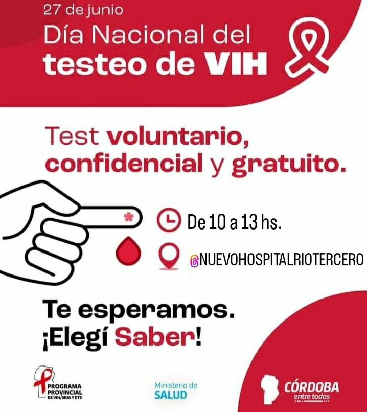 27 DE JUNIO: UN DÍA PARA HABLAR SOBRE LA IMPORTANCIA DEL TEST DE VIH E ITS