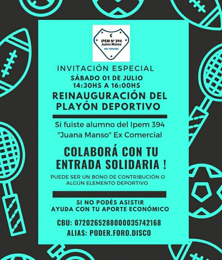 ESTE SÁBADO SE REALIZA LA REINAUGURACIÓN DEL PLAYÓN DEL IPEM 394 JUANA MANSO 