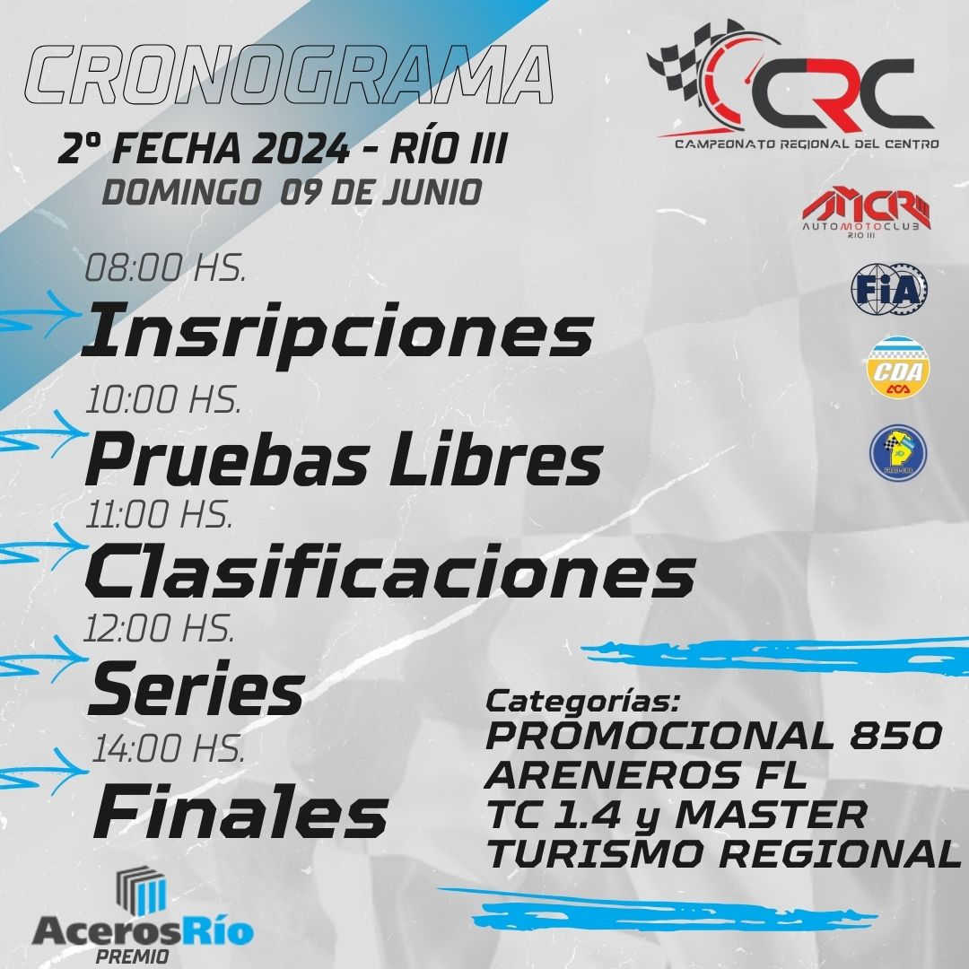 🏁Llega el domingo el Campeonato regional del centro de automovilismo 