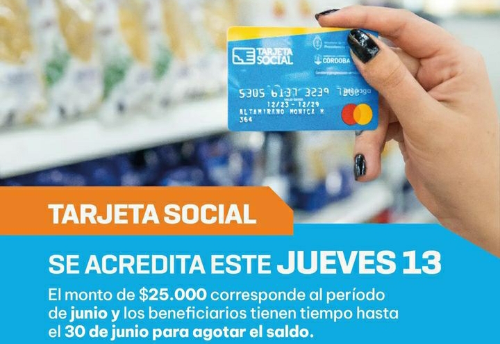 Tarjeta Social: este jueves se acredita el monto de junio