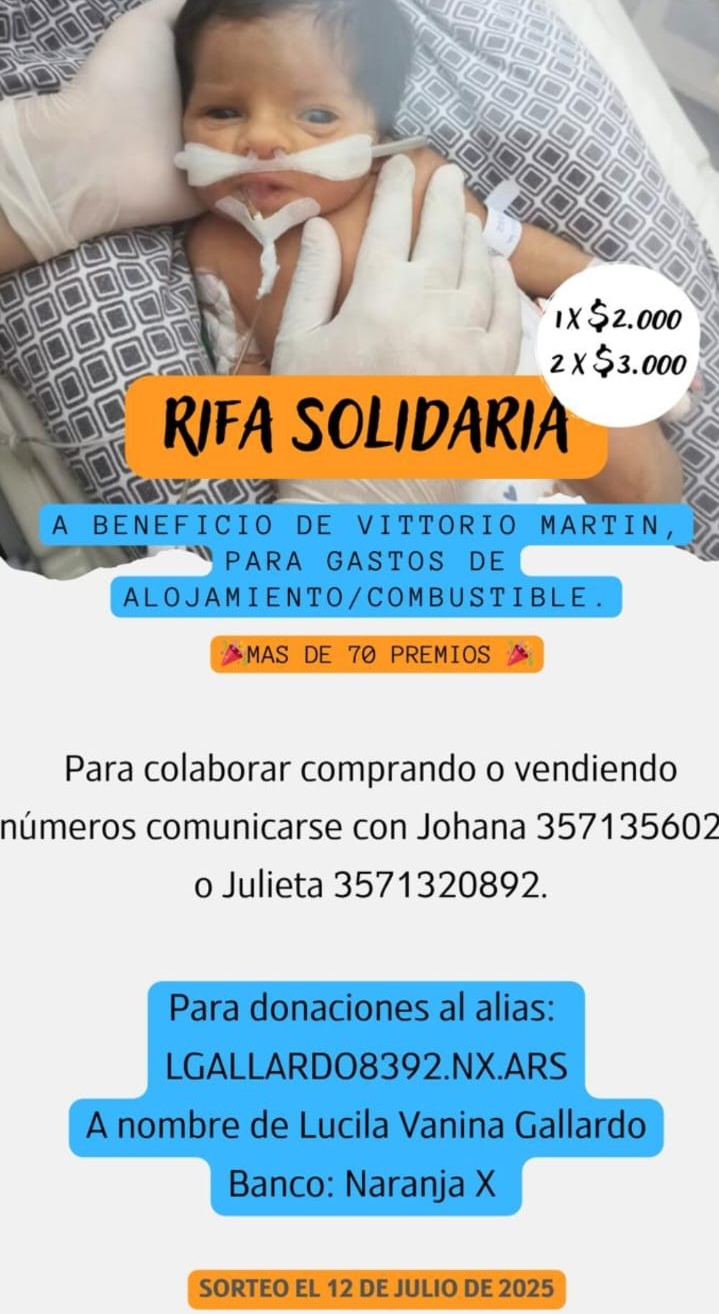 Vittorio, un guerrero prematuro: su familia necesita ayuda para acompañarlo en su recuperación