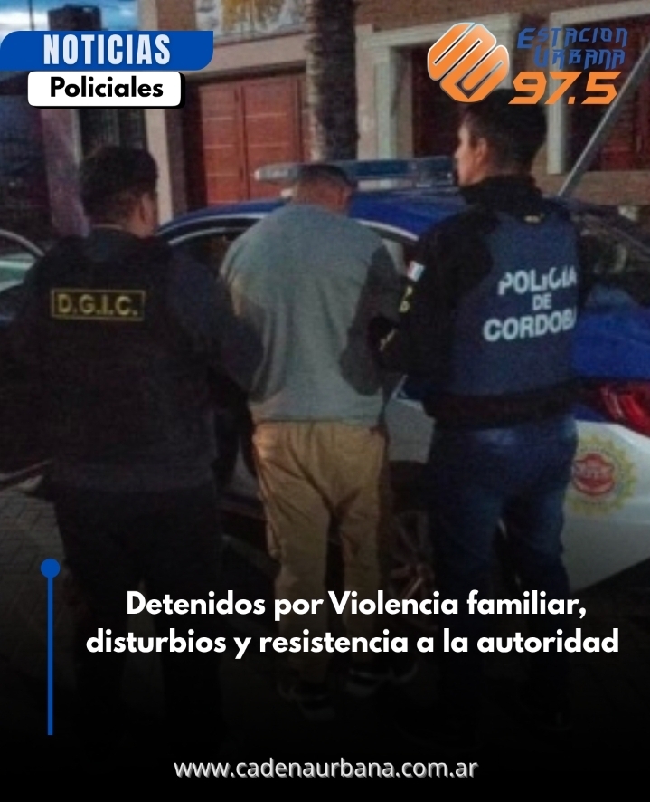 Detenido por Violencia familiar, disturbios y resistencia a la autoridad