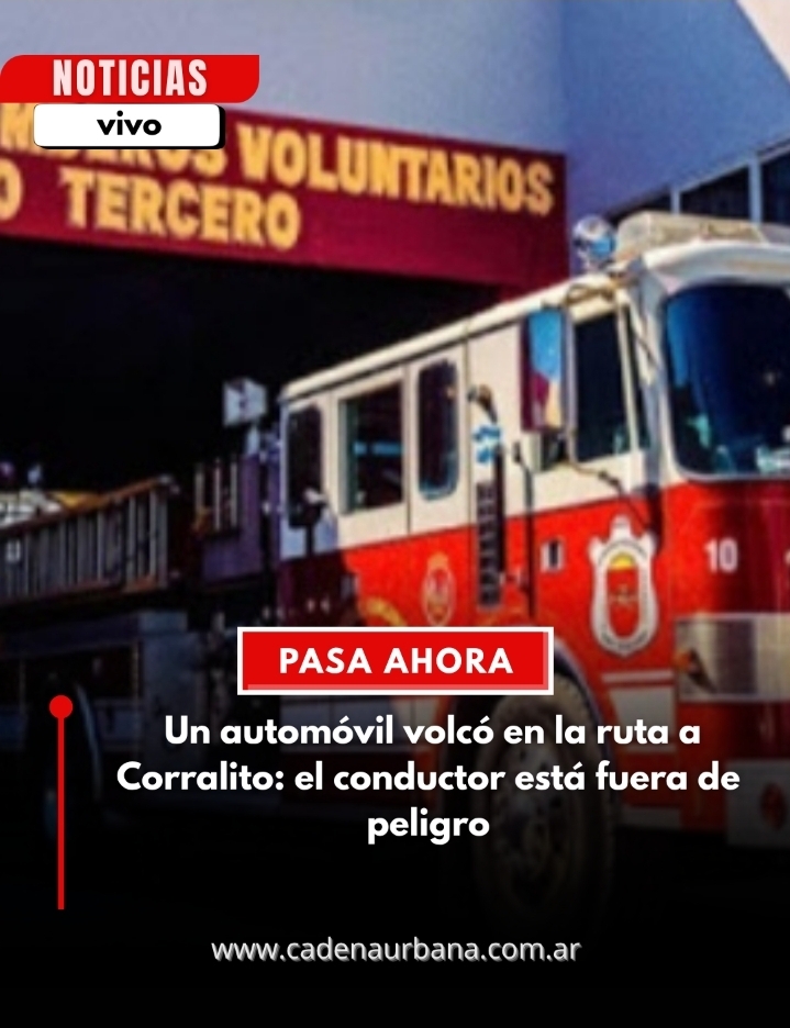 Vuelco en la ruta a Corralito: el conductor fue hospitalizado