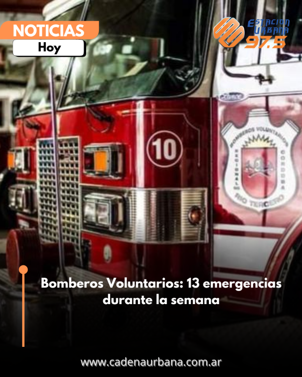 Bomberos Voluntarios: 13 emergencias durante la semana