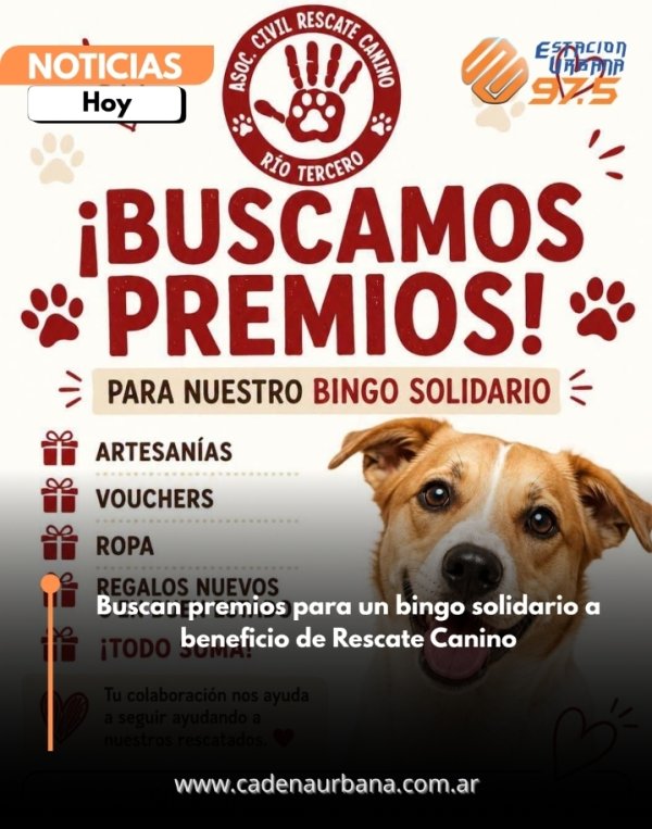 Buscan premios para un bingo solidario a beneficio de Rescate Canino