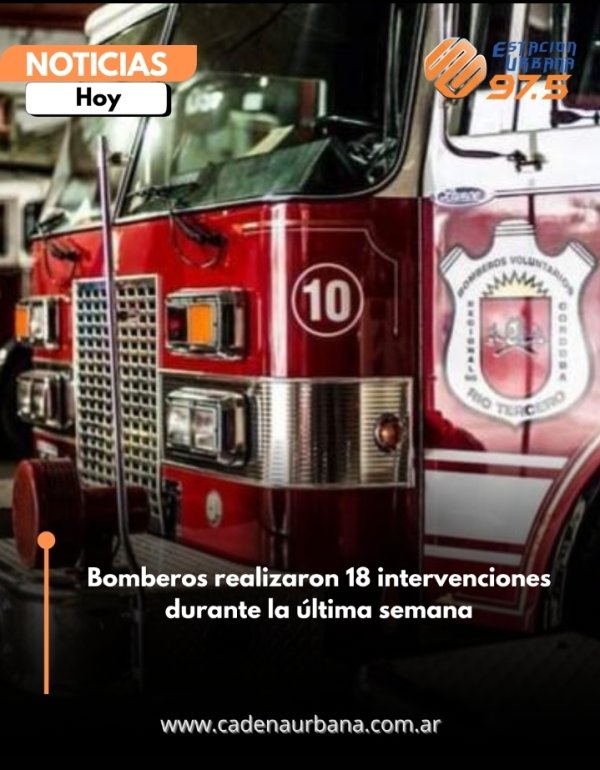 Bomberos realizaron 18 intervenciones durante la &uacute;ltima semana