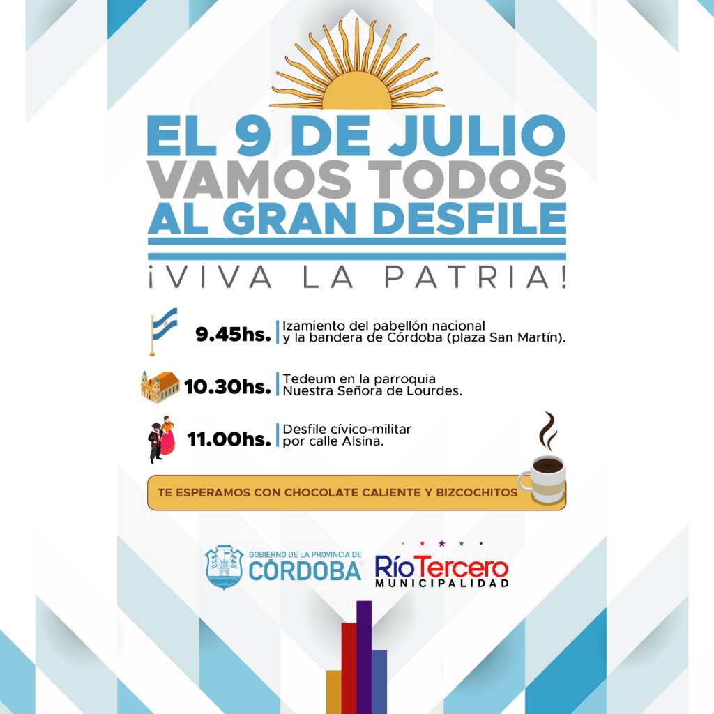 CRONOGRAMA FESTEJO PROVINCIAL DEL 9 DE JULIO EN RIO TERCERO