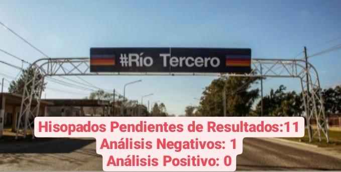 CORONAVIRUS: RÍO TERCERO SIGUE SIN CASOS CONFIRMADOS, 10 PERSONAS CON POSIBLE CONTAGIO A LA ESPERA DE RESULTADOS.