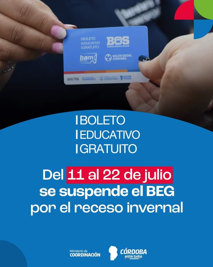 SE SUSPENDE EL BOLETO EDUCATIVO EN VACACIONES
