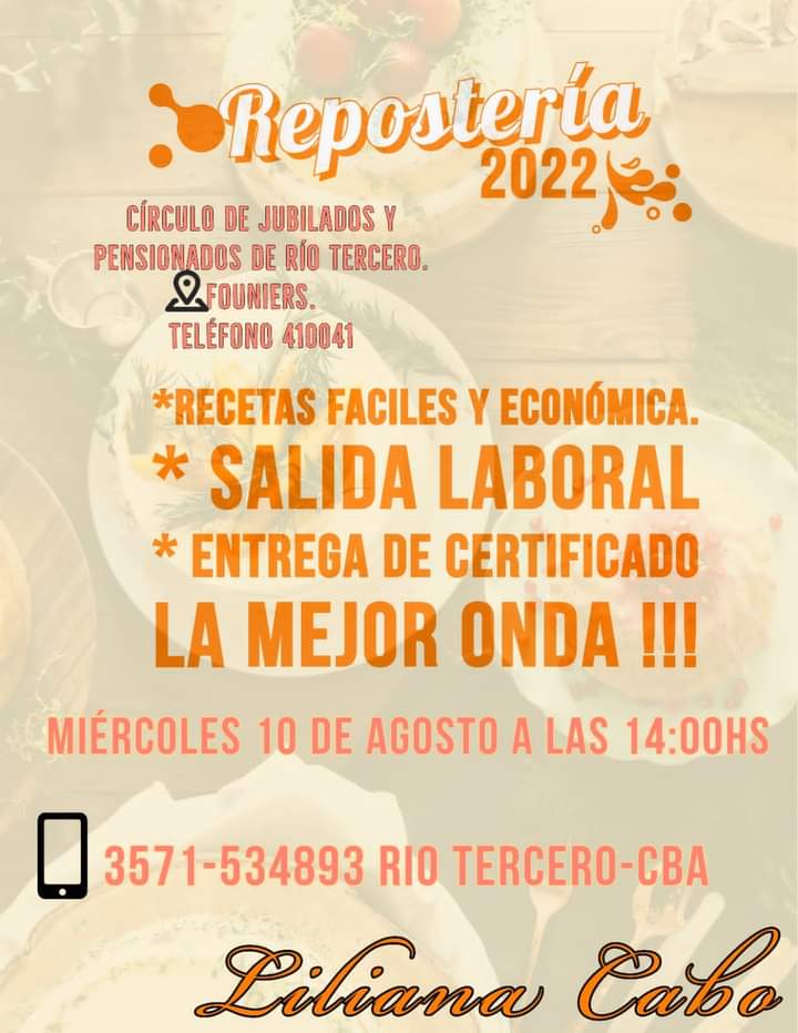 ESPACIO DEL CIRCULO DE JUBILADOS Y PENSIONADOS RÍO TERCERO JUEVES 28 DE JULIO 