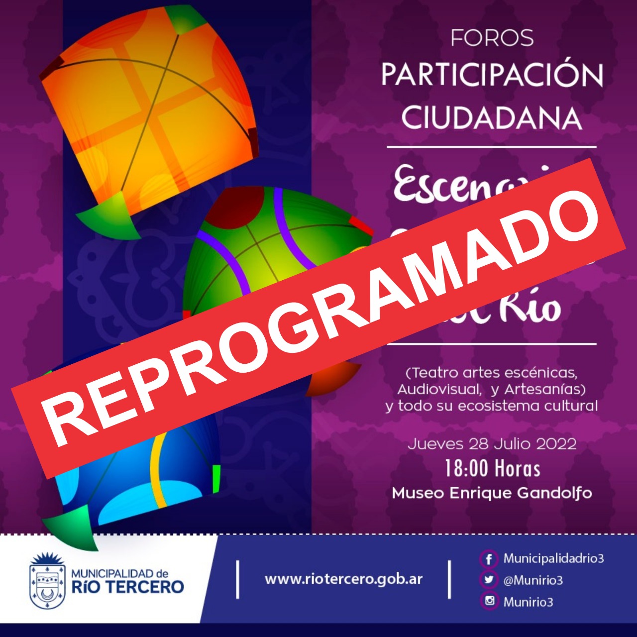 POR DUELO SE REPROGRAMA LA ACTIVIDAD DE LOS ENCUENTROS CULTURALES DEL RÍO