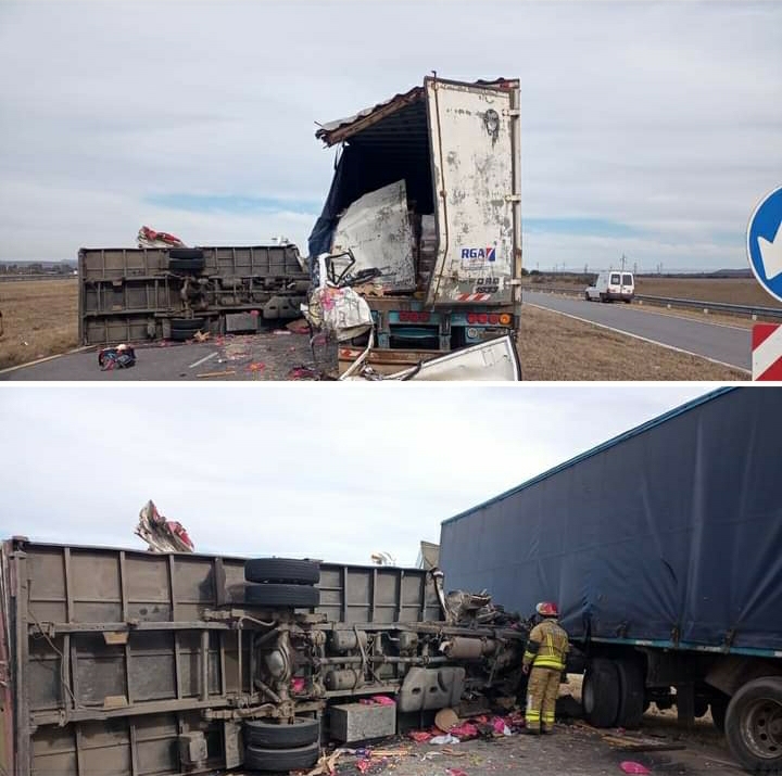 ACCIDENTE ENTRE CAMIONES EN AUTOVÍA RUTA 36 KM 717