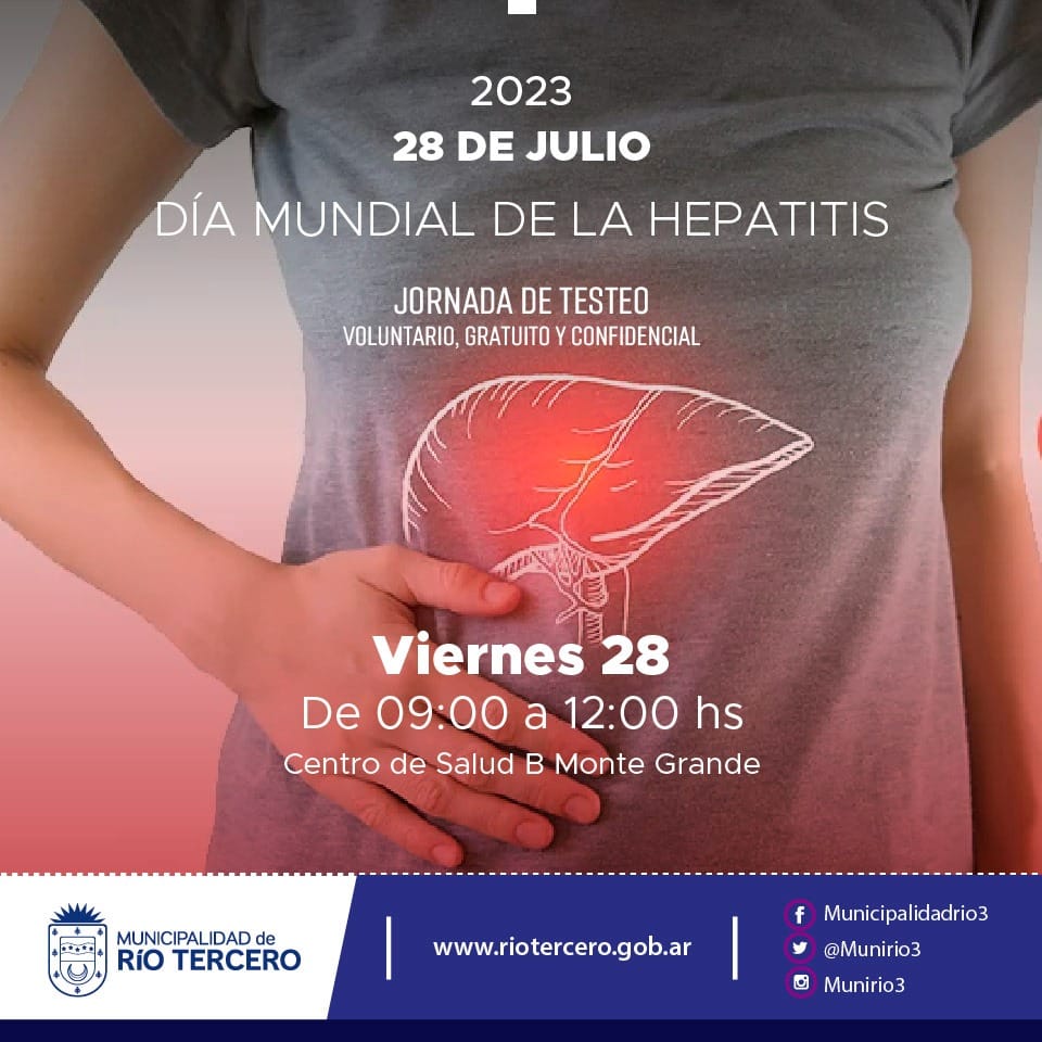 EL MUNICIPIO REALIZARÁ UNA JORNADA GRATUITA DE TESTEOS DE VIH, SÍFILIS Y HEPATITIS C