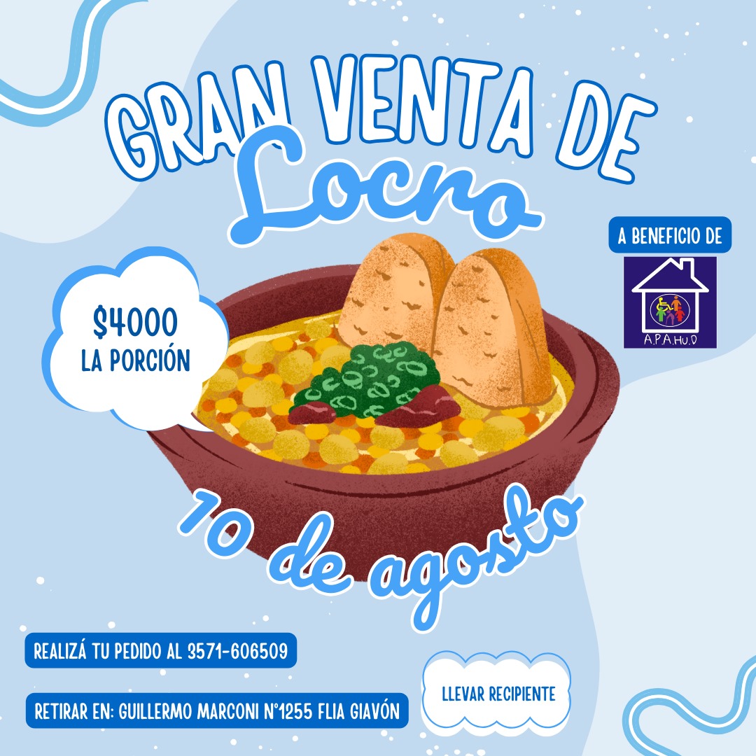 Apahud organiza una gran venta de locro para el 10 de agosto