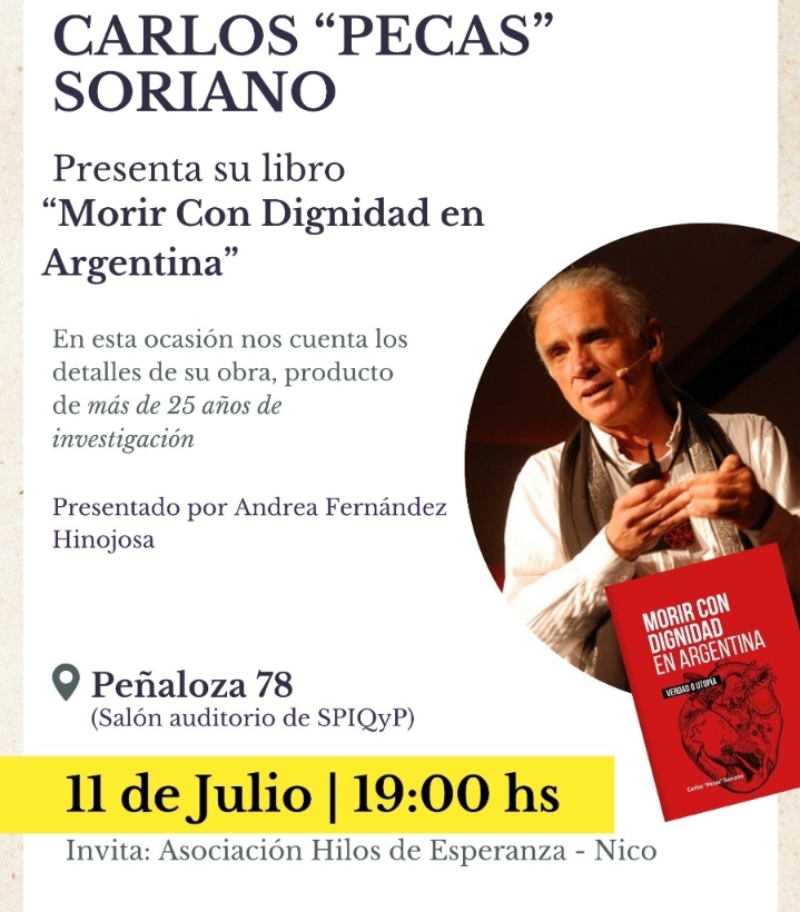 Morir con dignidad: Carlos Soriano presenta su libro en Río Tercero