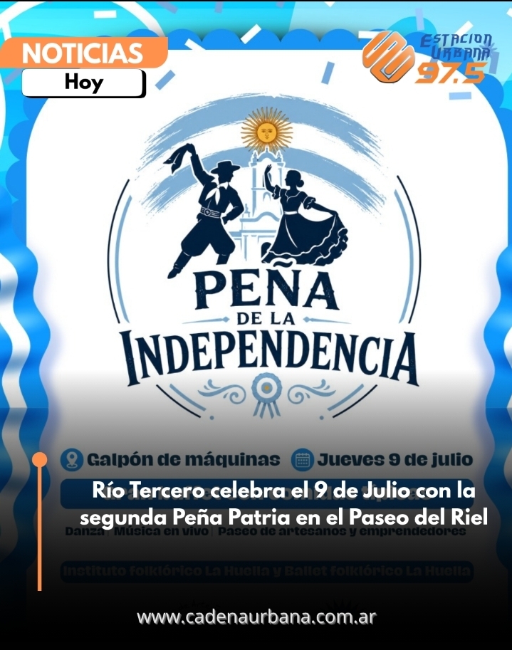R&iacute;o Tercero celebra el 9 de Julio con la segunda Pe&ntilde;a Patria en el Paseo del Riel