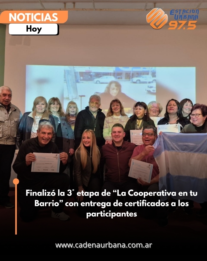 Finaliz&oacute; la 3&deg; etapa de *La Cooperativa en tu Barrio* con entrega de certificados a los participantes