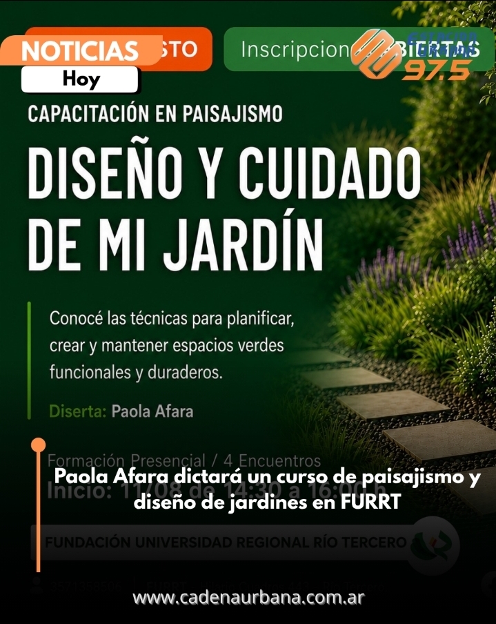 Paola Afara dictar&aacute; un curso de paisajismo y dise&ntilde;o de jardines en FURRT