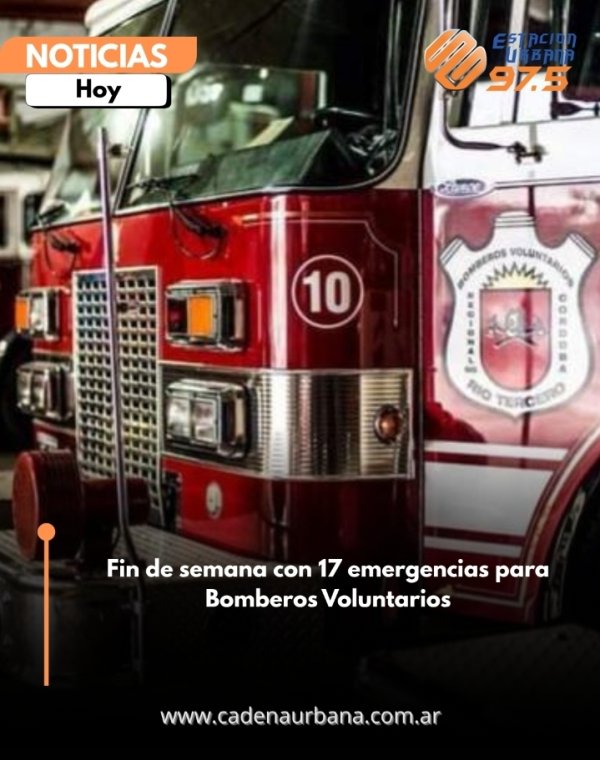 Fin de semana con 17 emergencias para Bomberos Voluntarios
