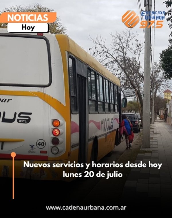 R&iacute;o Bus inform&oacute; los nuevos horarios de las l&iacute;neas 1, 2, 3 y 4 desde este lunes