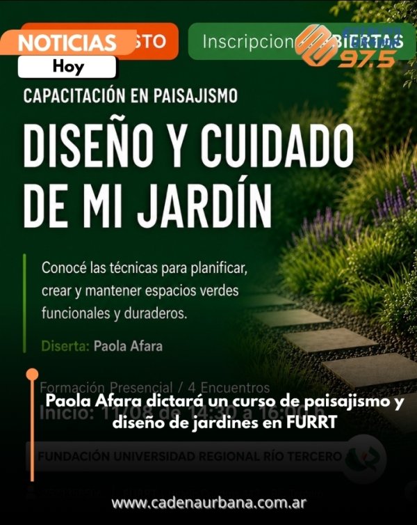 Paola Afara dictar&aacute; un curso de paisajismo y dise&ntilde;o de jardines en FURRT