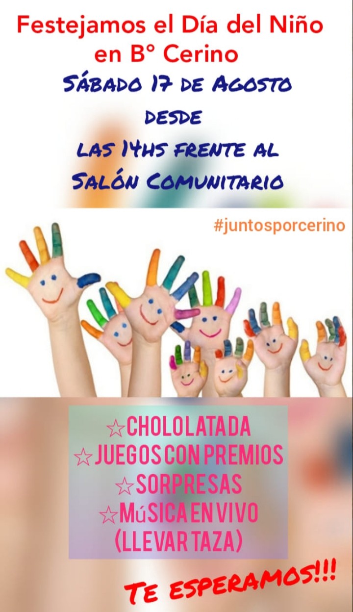 Barrio Cerino hoy festeja el d&iacute;a del ni&ntilde;o desde las 14
