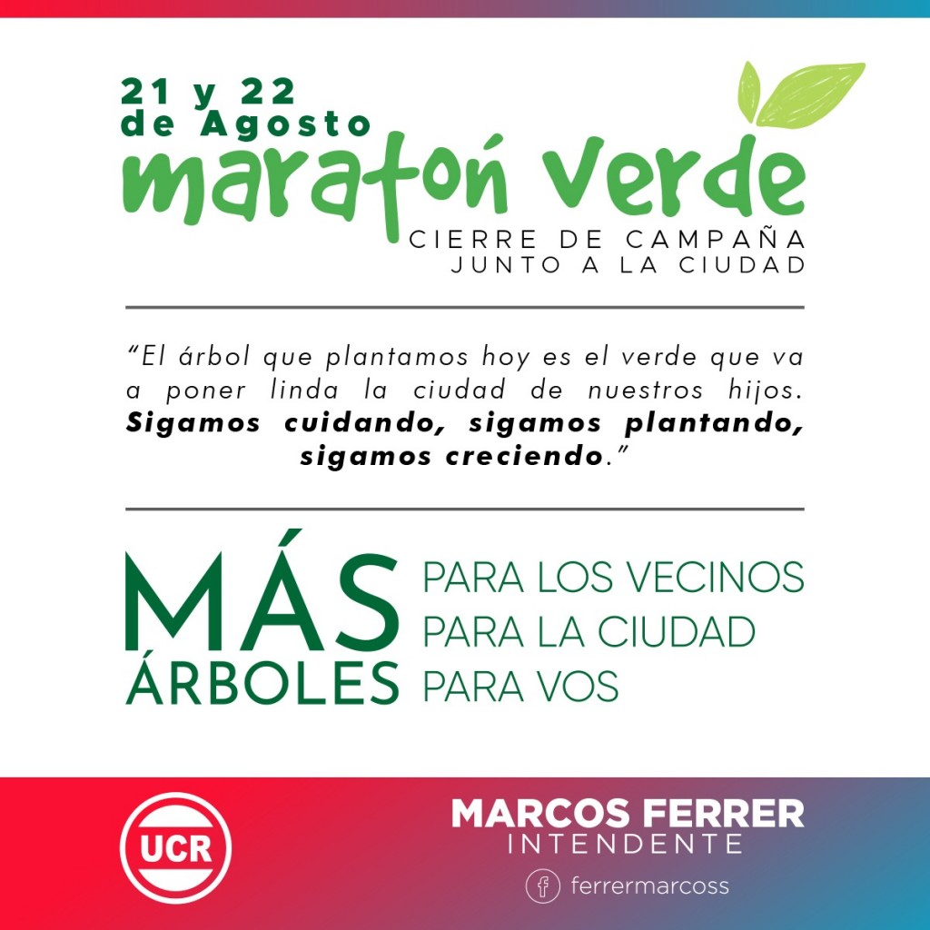 Marcos Ferrer realiza el Cierre de Campa&ntilde;a con una Marat&oacute;n Verde