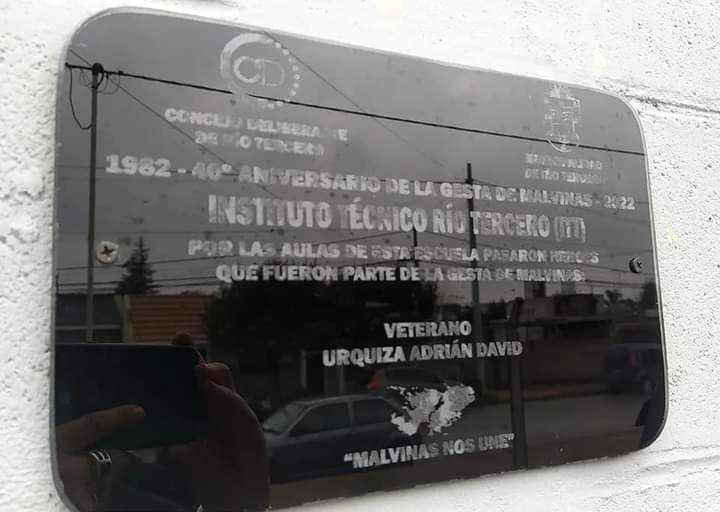 MAÑANA COLOCARÁN LA ÚLTIMA PLACA QUE RECUERDA A LOS HÉROES DE MALVINAS