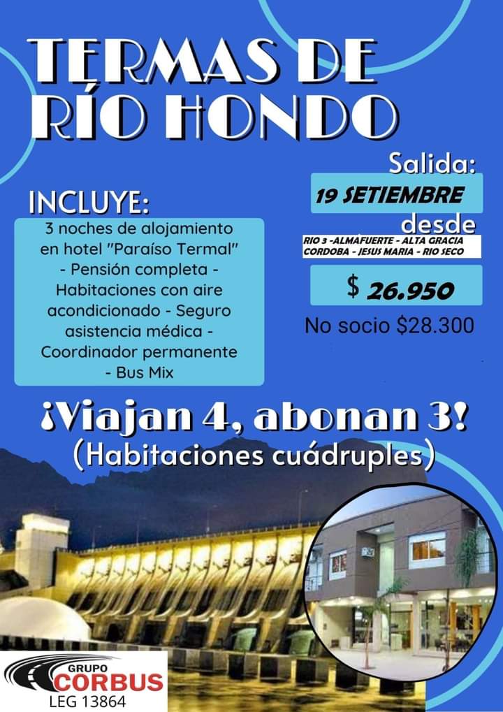 ESPACIO DEL CIRCULO DE JUBILADOS Y PENSIONADOS RÍO TERCERO JUEVES 18 DE AGOSTO