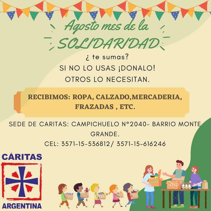 AGOSTO: MES DE LA SOLIDARIDAD EN CÁRITAS DE MONTEGRANDE