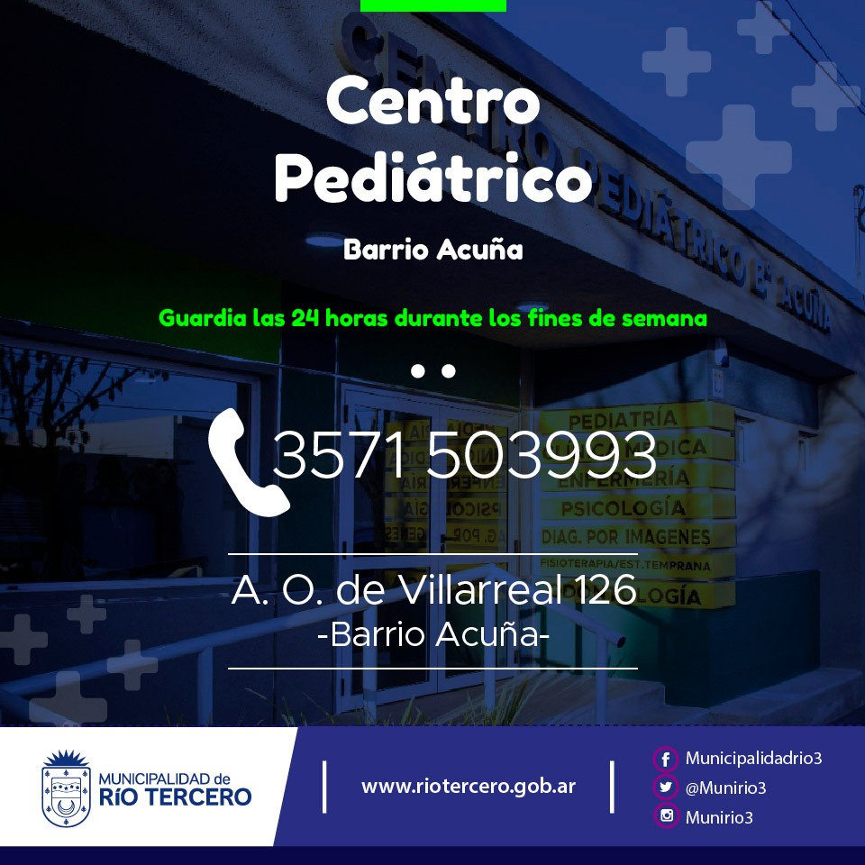 ESPECIALIDADES DEL CENTRO PEDIÁTRICO BARRIO ACUÑA 