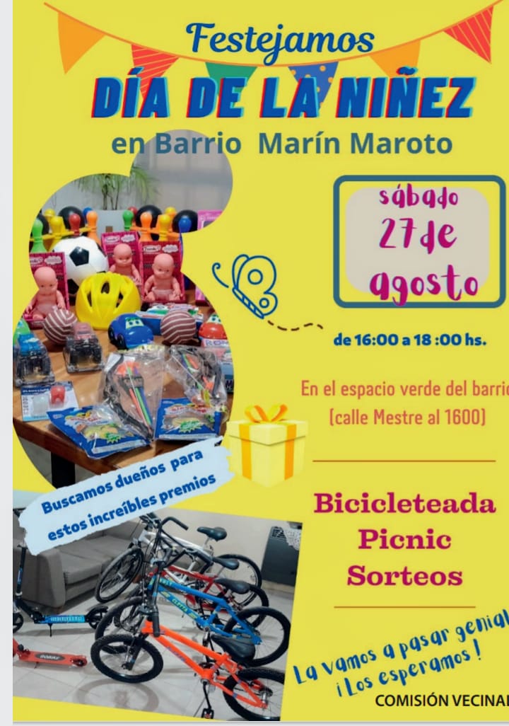 BICICLETEADA POR EL DÍA DEL NIÑO EN MARÍN MAROTO