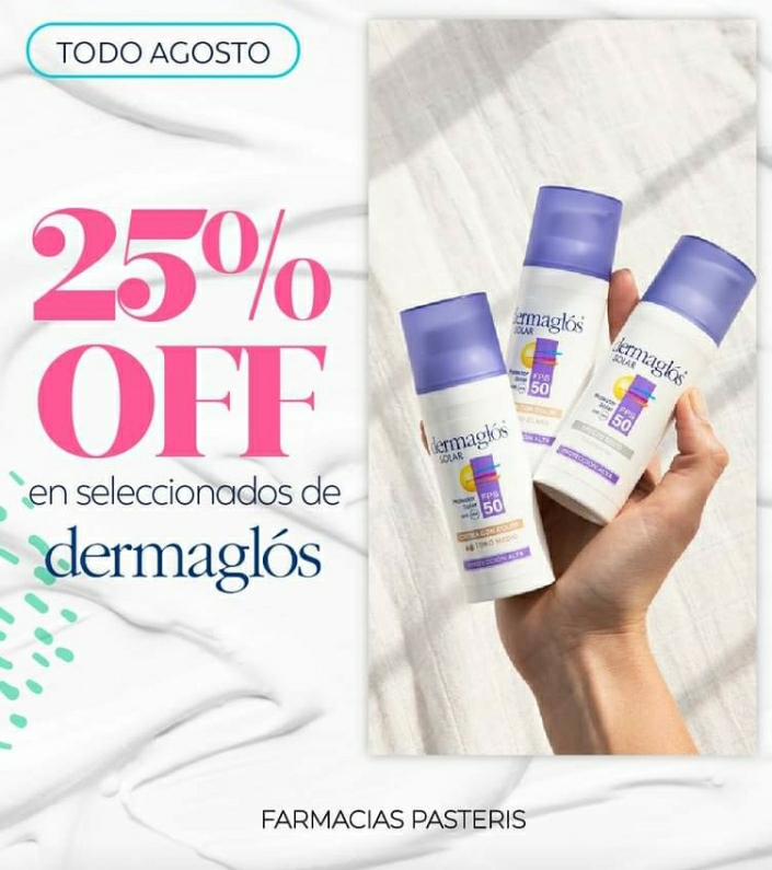 GRANDES OFERTAS EN FARMACIAS PASTERIS PARA EL MES DE AGOSTO
