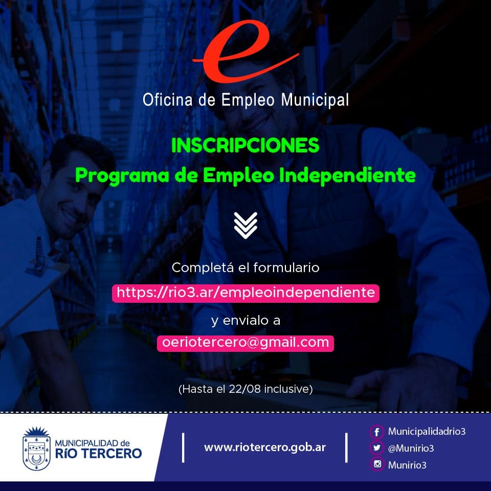 EL MUNICIPIO ABRIÓ LAS PRE-INSCRIPCIONES PARA FORMAR PARTE DEL PROGRAMA DE EMPLEO INDEPENDIENTE