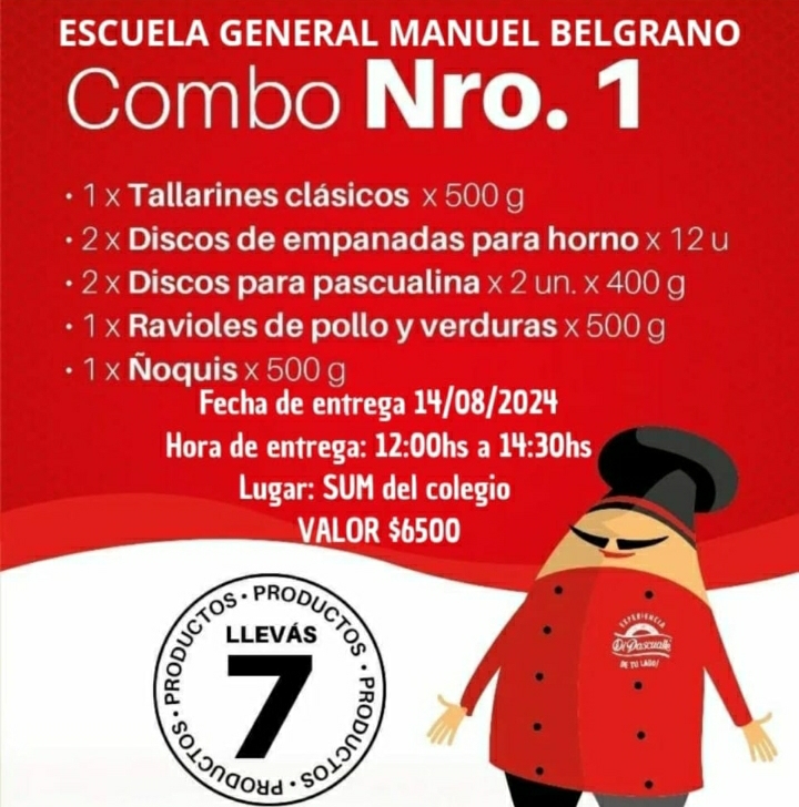 La Escuela Belgrano realiza una venta de pastas para recaudar fondos