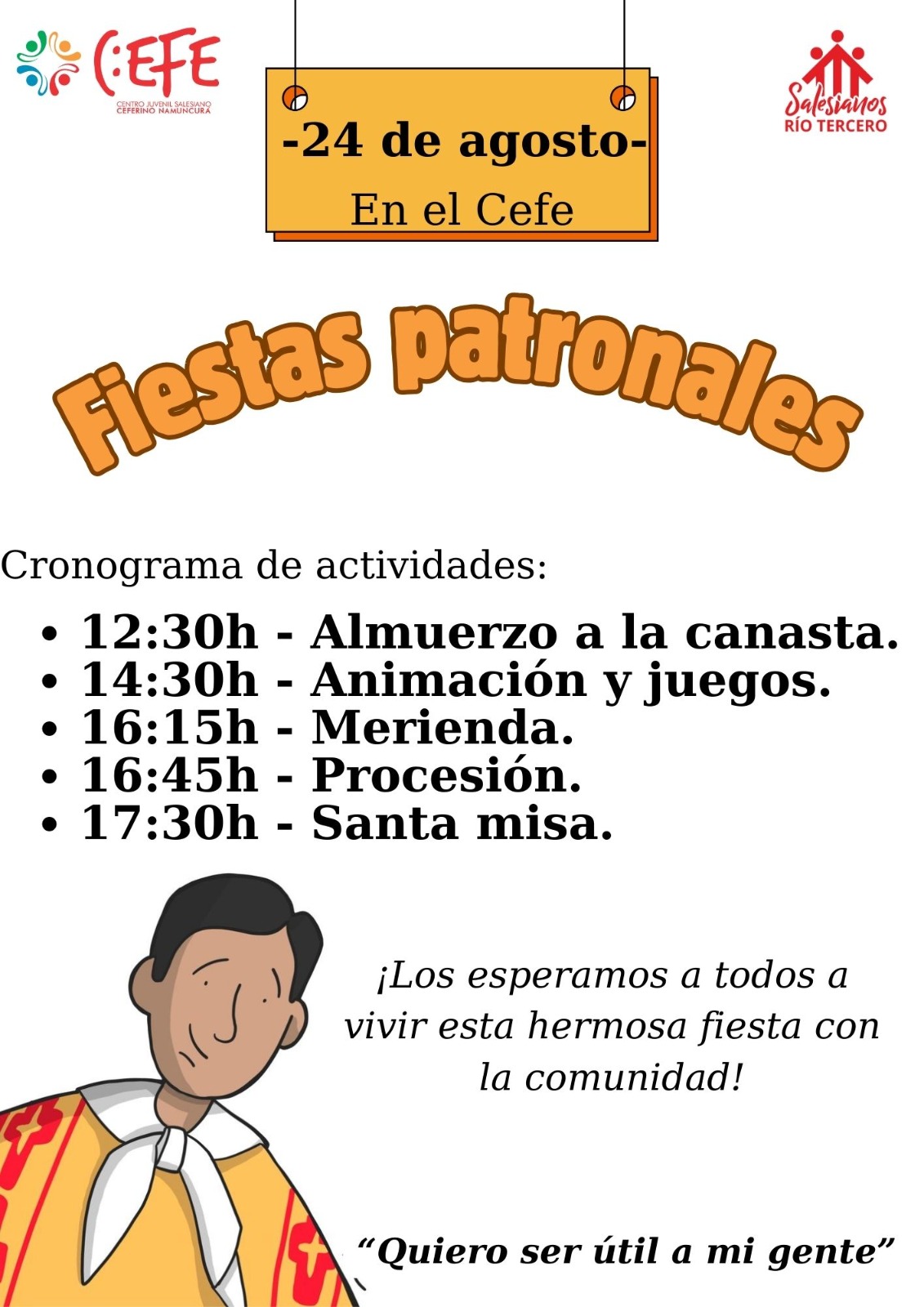 Mañana se celebran las Fiestas Patronales en honor a Don Bosco y Ceferino Namuncurá