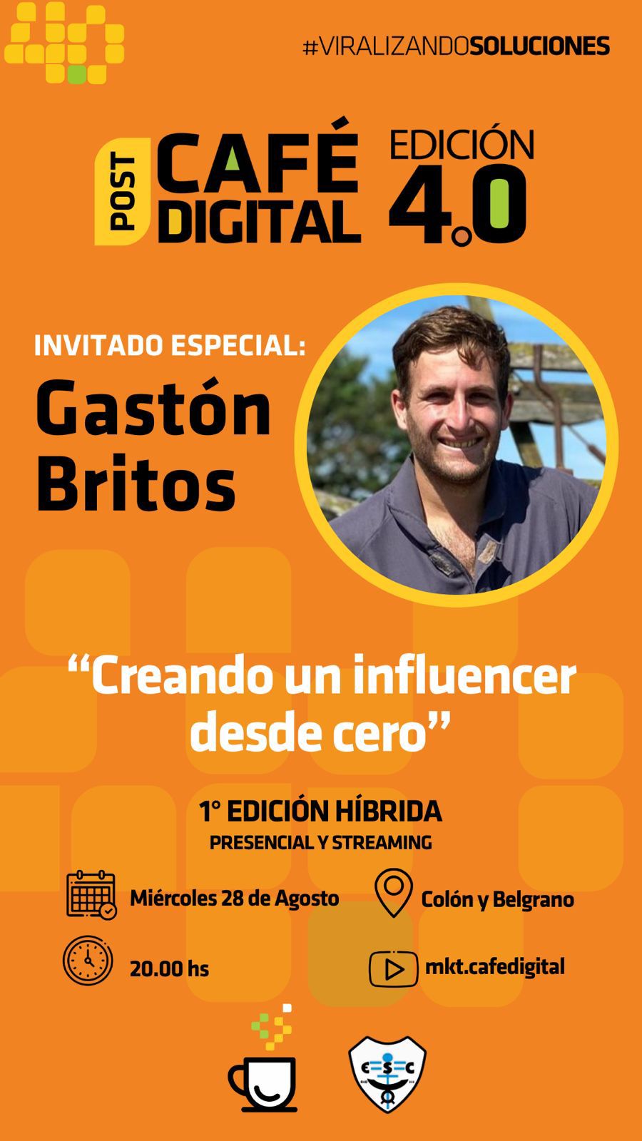 Gastón Britos: es la primera charla que voy a dar en Río Tercero y será para colaborar con la Protectora de Animales