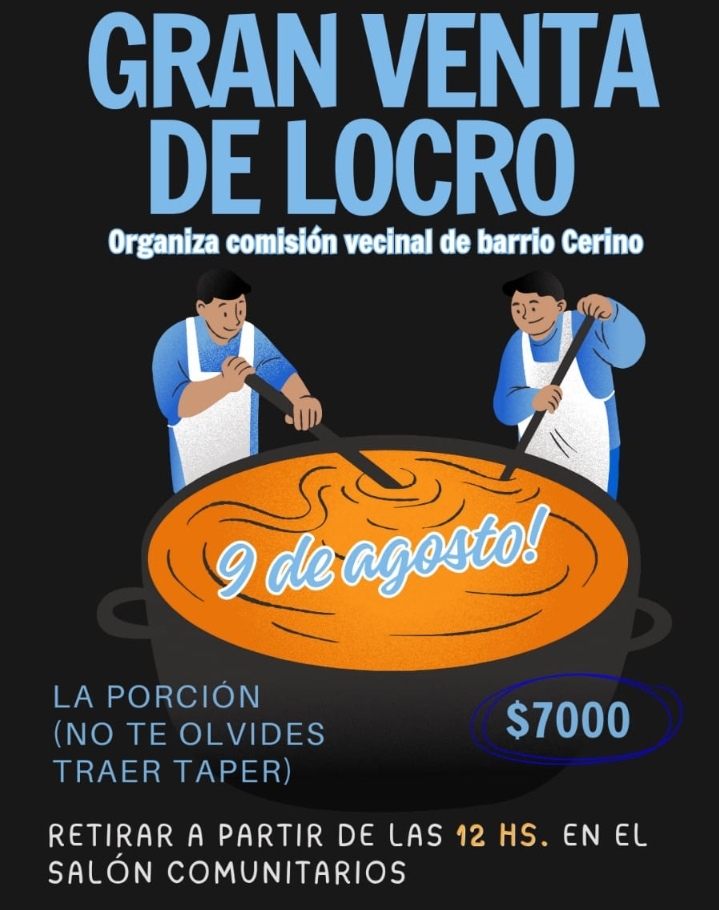 Barrio Cerino se une para celebrar el Día del Niño con un locro solidario  