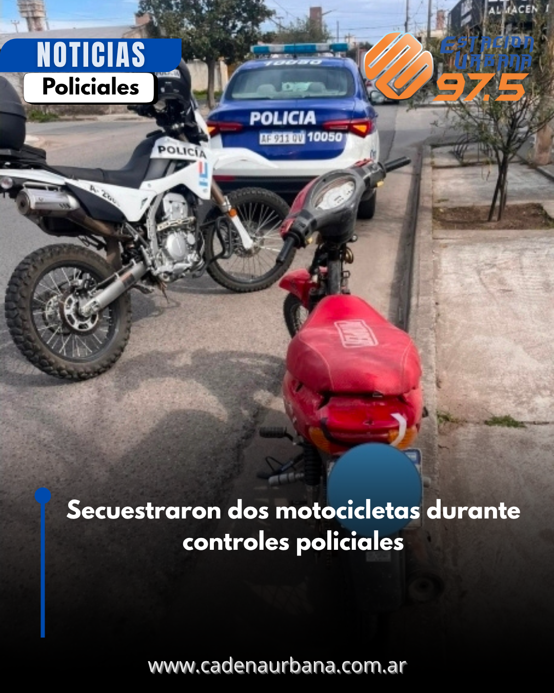 Secuestraron dos motocicletas durante controles policiales