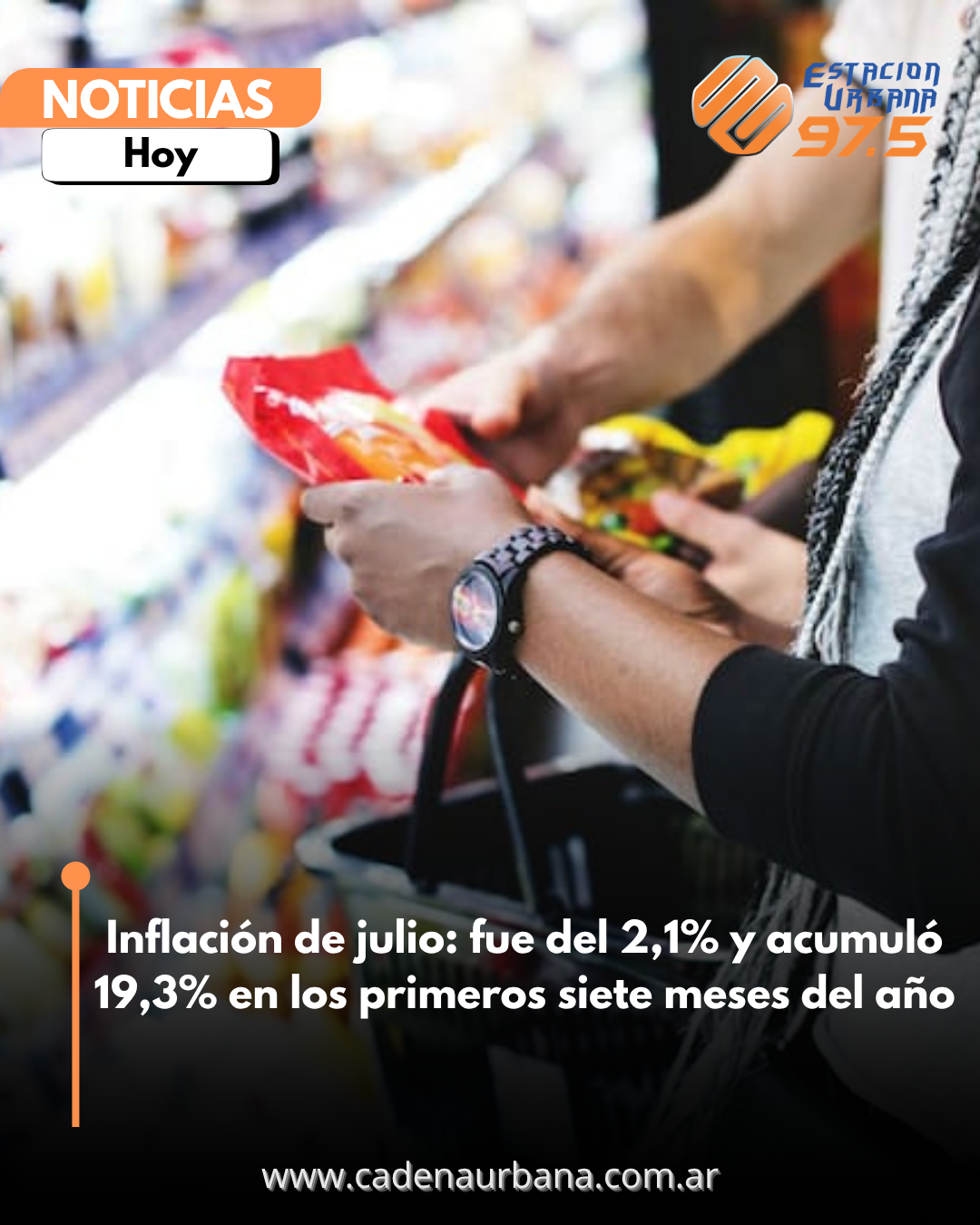 Inflaci&oacute;n de julio: fue del 2,1% y acumul&oacute; 19,3% en los primeros siete meses del a&ntilde;o