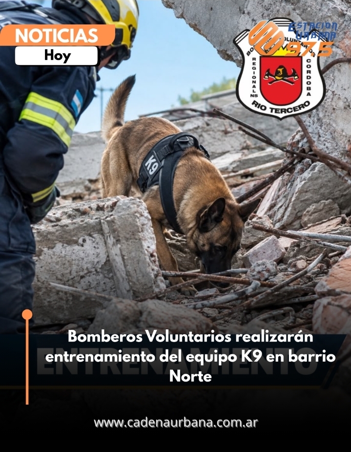 Bomberos Voluntarios realizar&aacute;n entrenamiento del equipo K9 en barrio Norte