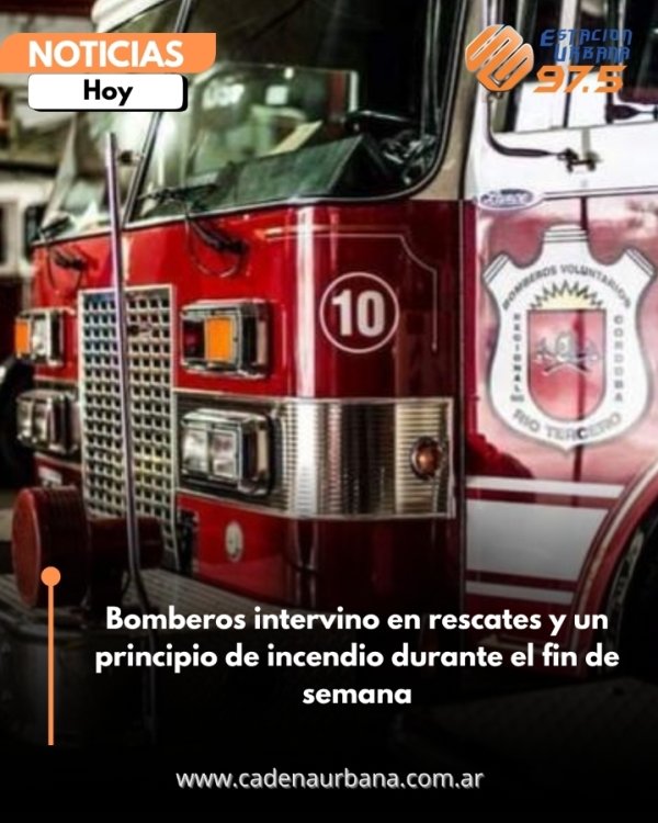 Bomberos intervino en rescates y un principio de incendio durante el fin de semana