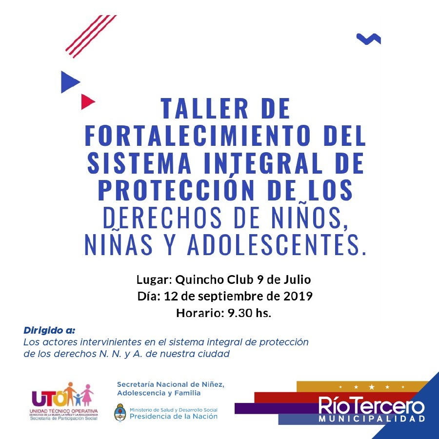 Hoy se realizar&aacute; un Taller de Fortalecimiento para la Protecci&oacute;n de los derechos de los ni&ntilde;os,  ni&ntilde;as y adolescentes.