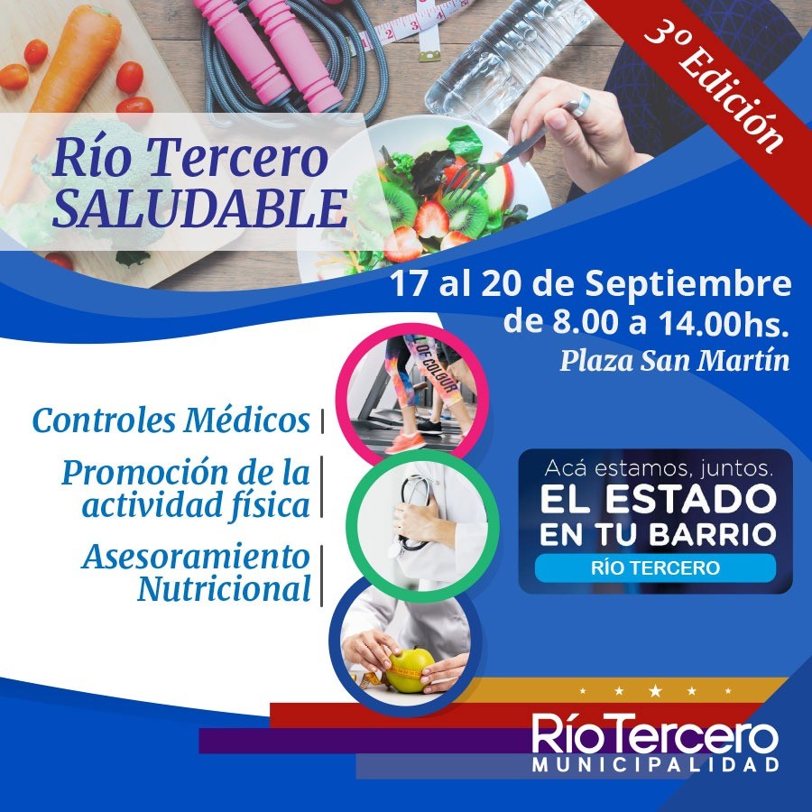 3&deg; Edici&oacute;n de R&iacute;o Tercero Saludable del 17 al 20 en la Plaza San Mart&iacute;n 