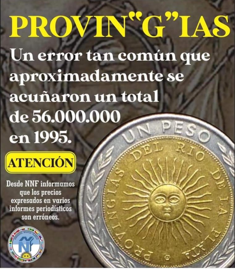¡Todos buscan la moneda de 1 peso 1995 con error!