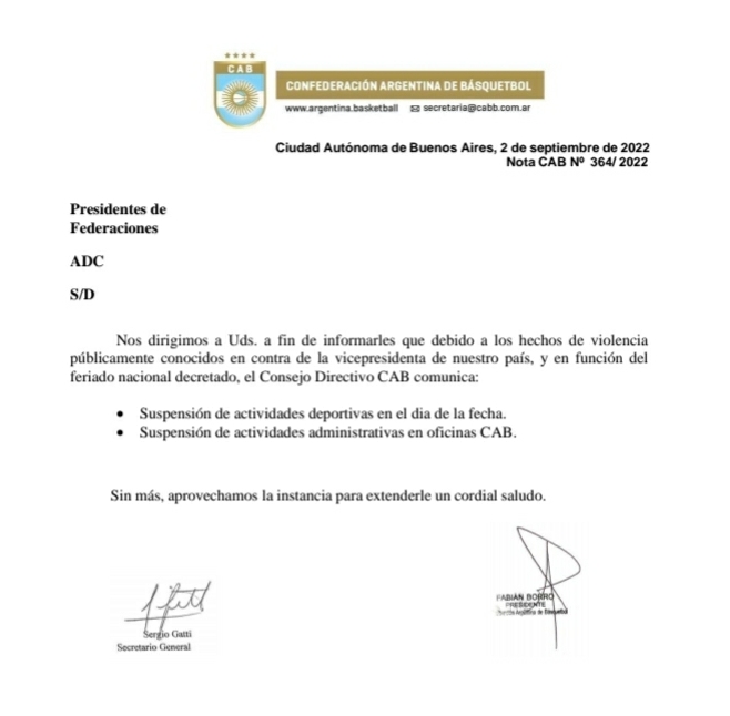 LA LIGA CORDOBESA CONFIRMA QUE LA 4° FECHA PROGRAMA PARA HOY SE SUSPENDE 