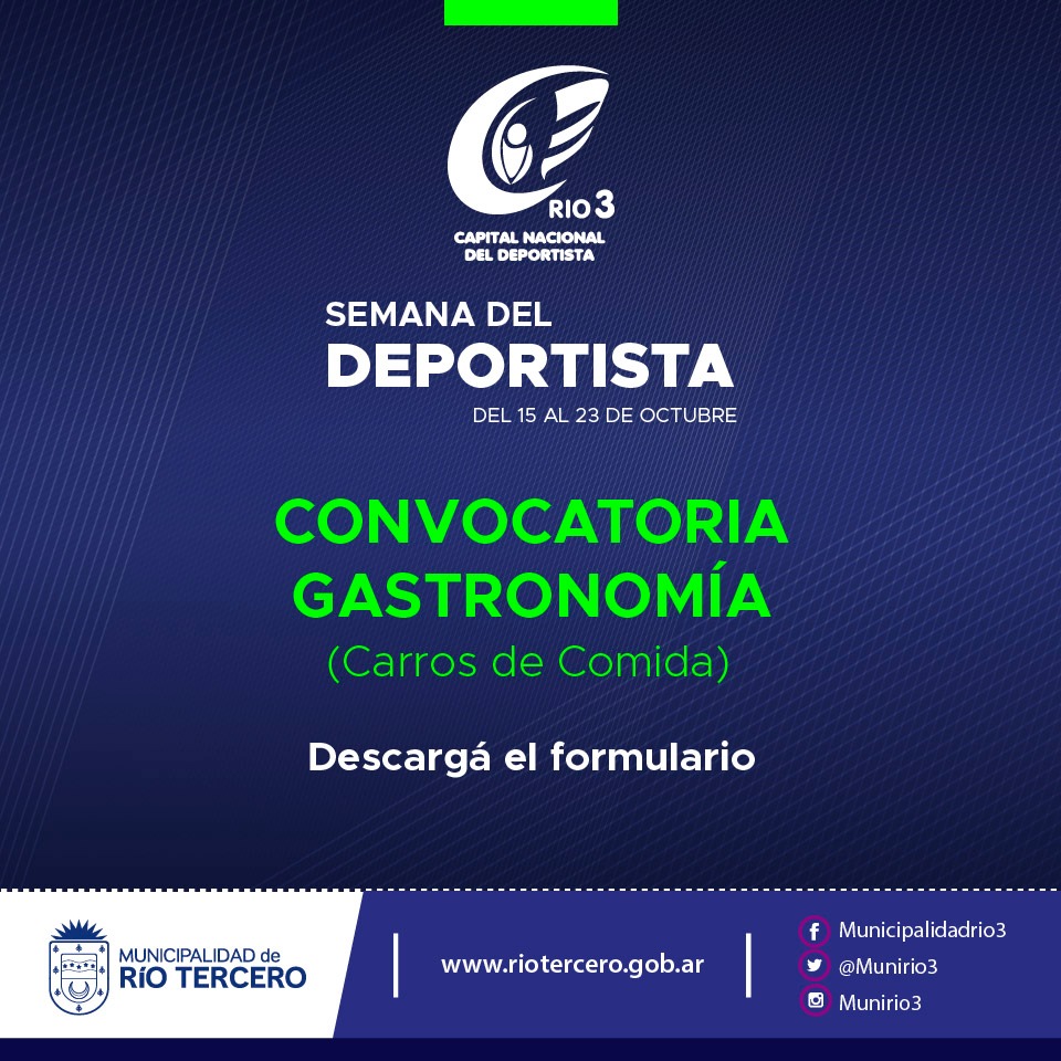 REQUISITOS PARA GASTRONÓMICOS PARA LA FIESTA NACIONAL DEL DEPORTISTA 