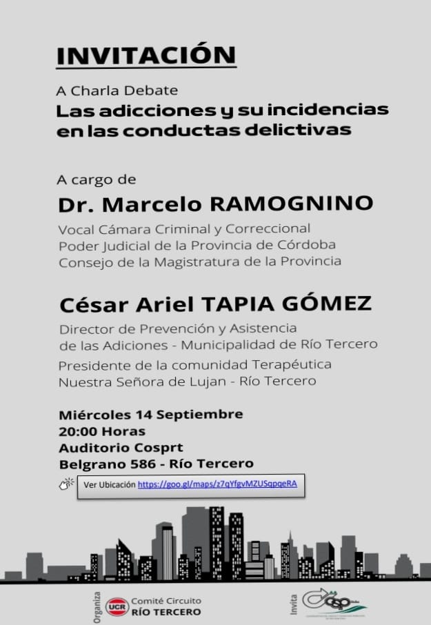 RAMOGNINO: LA INCIDENCIA DE LAS ADICCIONES EN EL DELITO TIENE NÚMEROS ALARMANTES