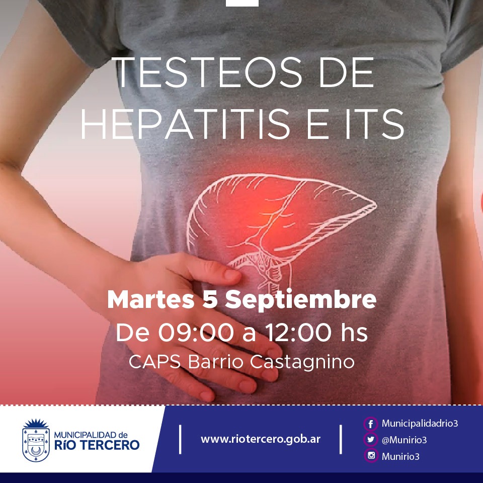 EL MUNICIPIO REALIZARÁ UNA JORNADA GRATUITA DE TESTEOS HEPATITIS E ITS