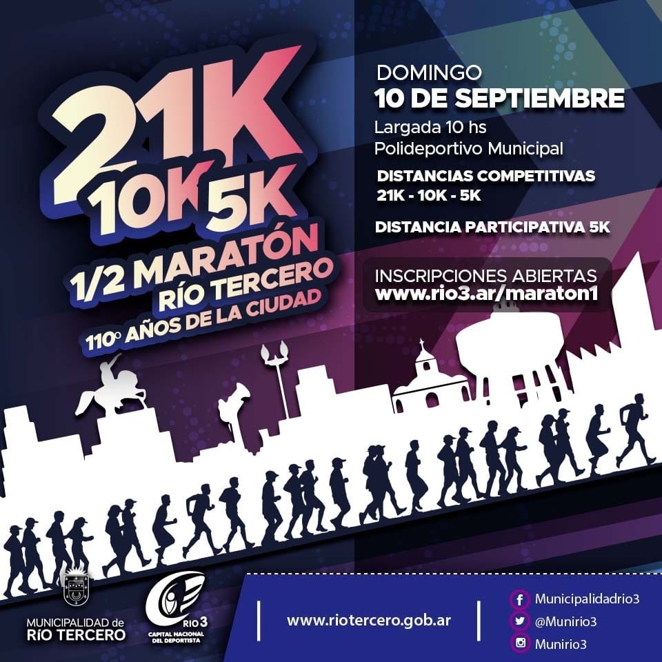 EL MUNICIPIO INFORMÓ EL RECORRIDO DE LA MEDIA MARATÓN DE LA CIUDAD 🏃🏻‍♀️
